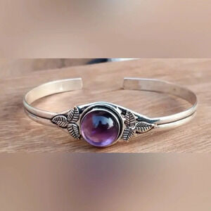 Exquisite  amethyst fashion statement bracelet adjustable one